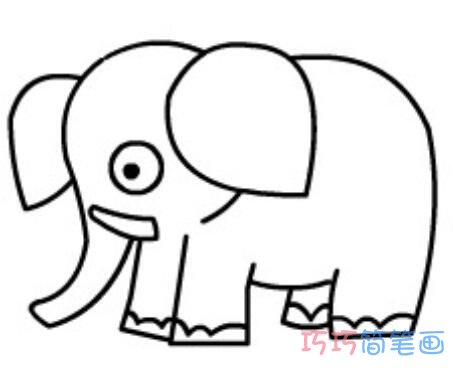 卡通大象的画法步骤 怎么画大象简笔画图片涂色