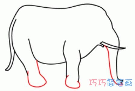 分步骤画大象简笔画 大象的画法图片教程