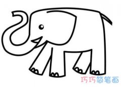 幼儿卡通大象的画法步骤 简单大象怎么画图片