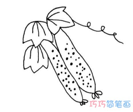 卡通青瓜怎么画 黄瓜的画法简笔画图片