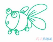 吹泡泡小金鱼简笔画 卡通小金鱼怎么画图片