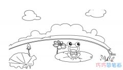 莲花青蛙的简笔画怎么画 莲花和青蛙的画法步骤图