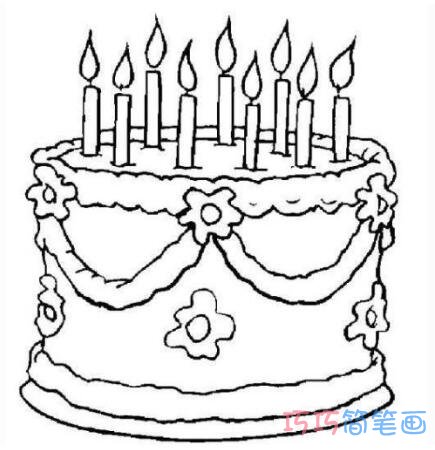 生日蛋糕怎么画 生日蛋糕简笔画图片