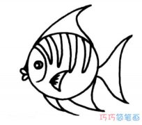 怎么画一条热带鱼简笔画 热带鱼的画法步骤图