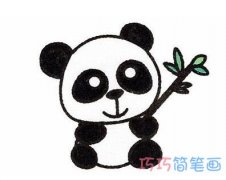 怎么画吃竹叶的大熊猫 熊猫简笔画图片