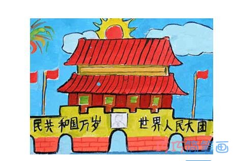 北京天安门怎么画 天安门的儿童简笔画画法图片