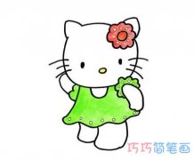 kitty猫图片 怎么画凯蒂猫简笔画涂颜色