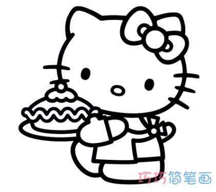 凯蒂猫图片 涂色怎么画hello kitty简笔画