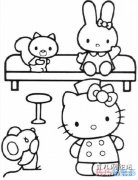 kitty猫和小老鼠的简笔画图片 怎么画凯蒂猫教程