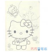 手绘kitty凯蒂猫简单画法简笔画图片