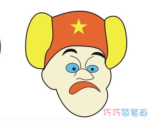 涂颜色怎么画光头强头像 光头强简笔画图片