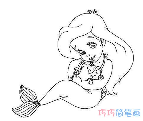 【图文】卡通睡美人鱼怎么画_幼儿简笔画美人鱼