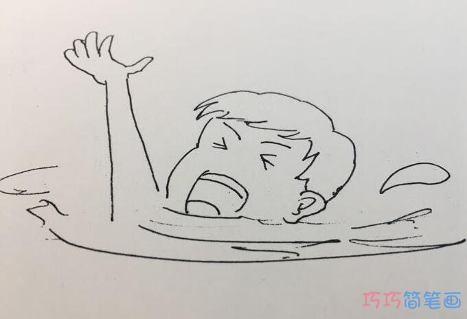 溺水小男孩怎么画_卡通小男孩简笔画图片