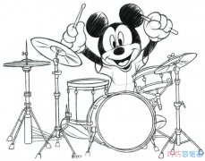 【图文】玩架子鼓的米老鼠怎么画_米老鼠简笔画图片