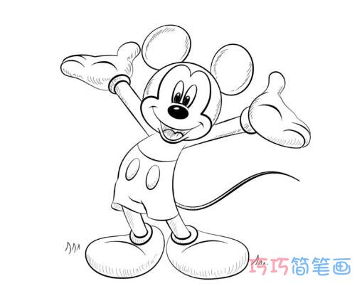 卡通米老鼠素描怎么画_米老鼠简笔画图片