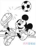 [图文]怎么画踢足球的米老鼠_米老鼠简笔画图片