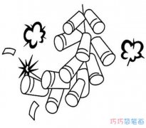 春节放鞭炮的图片怎么画_卡通鞭炮简笔画图片