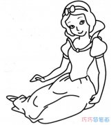 可爱漂亮的白雪公主怎么画_白雪公主简笔画图片