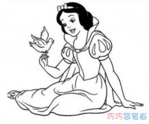 怎么画坐着的白雪公主_白雪公主简笔画图片