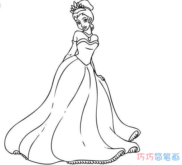 卡通迪斯尼贝儿公主的画法_贝儿公主简笔画图片