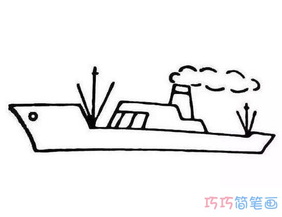 幼儿简单轮船的画法图片_轮船简笔画图片