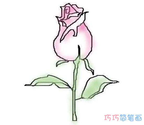 玫瑰花水彩画怎么画教程_玫瑰花简笔画图片