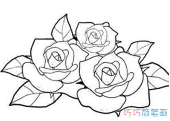 如何画漂亮的玫瑰花卡通图_玫瑰花简笔画图片