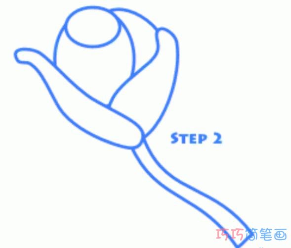 简单玫瑰花的画法详细步骤图_玫瑰花简笔画图片02