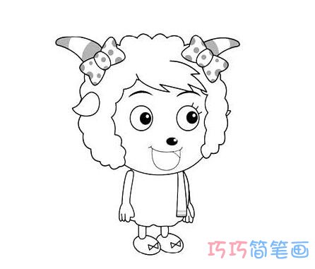 卡通可爱的美羊羊怎么画_美羊羊简笔画图片