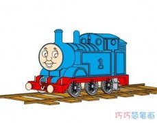 填色托马斯小火车怎么画_卡通托马斯简笔画图片
