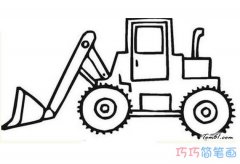 大型挖土机怎么画简单_卡通挖掘机简笔画图片