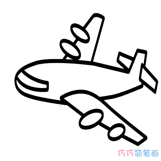 最简单卡通飞机怎么画_飞机简笔画图片