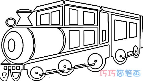 儿童卡通火车怎么画_火车简笔画图片