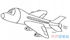 儿童卡通飞机怎么画_飞机简笔画图片