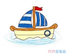 涂色小帆船怎么画简单_帆船简笔画图片