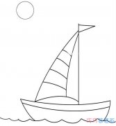 海上行驶的帆船怎么画简单_帆船简笔画图片