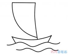 儿童简单小帆船怎么画_帆船简笔画图片