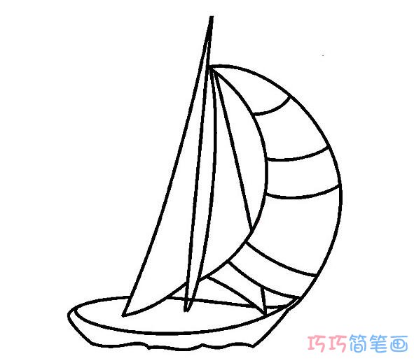 简单小帆船怎么画_帆船简笔画图片