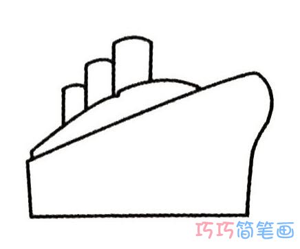 幼儿轮船的画法步骤简单_轮船简笔画图片
