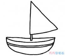 简单小帆船儿童画画图片_帆船简笔画图片