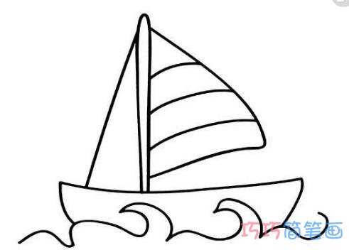 儿童画三角帆船怎么画_帆船简笔画图片