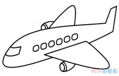 卡通民用飞机的画法简单_飞机简笔画图片