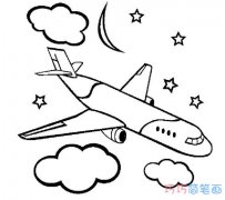 空中飞行的飞机怎么画_卡通飞机简笔画图片