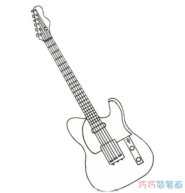 如何画漂亮的吉他简单_卡通吉他简笔画图片