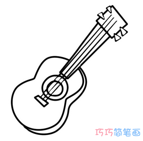 儿童乐器吉他怎么画简单_吉他简笔画图片