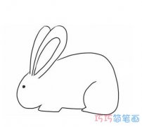 如何画一只可爱的小白兔_小白兔简笔画图片