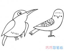 两只小鸟怎么画简单好看_小鸟简笔画图片
