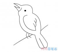 电线上小鸟的画法简单可爱_小鸟简笔画图片