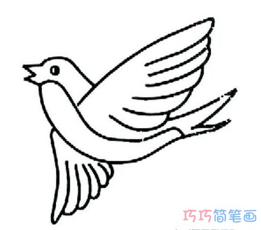 飞翔燕子简单画法_好看小鸟简笔画