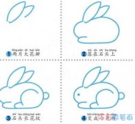 儿童可爱兔子的画法步骤_兔子简笔画图片